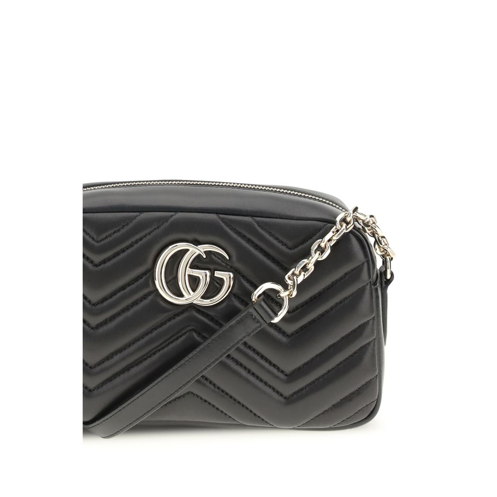 Gucci Black Lamb Ovis Aries Handbag - GG Marmont Shoulder Bag