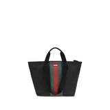 Gucci Black Fabric Shoulder Bag - Iconic Web Stripe Design