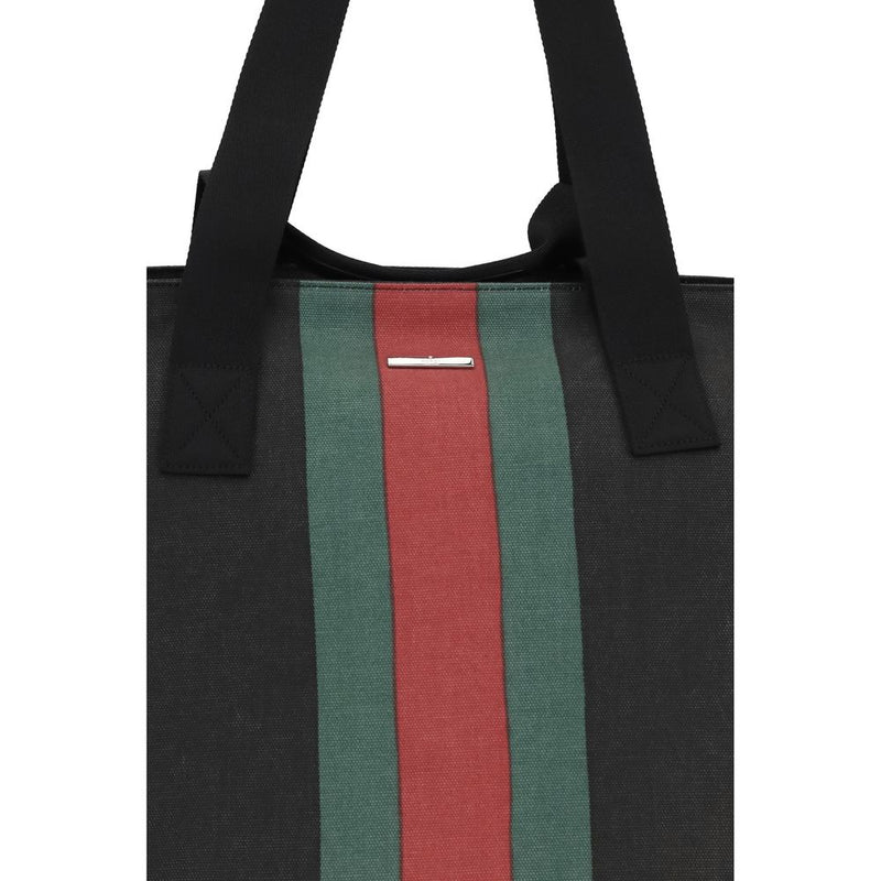 Gucci Black Fabric Shoulder Bag - Iconic Web Stripe Design