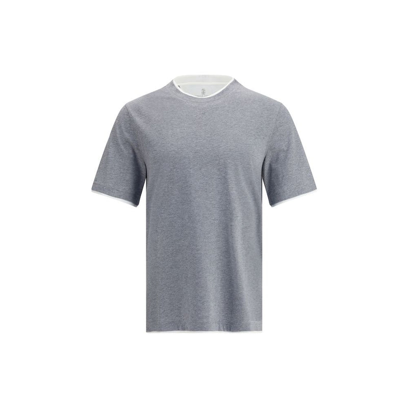 Brunello Cucinelli Gray Cotton T-Shirt for Men