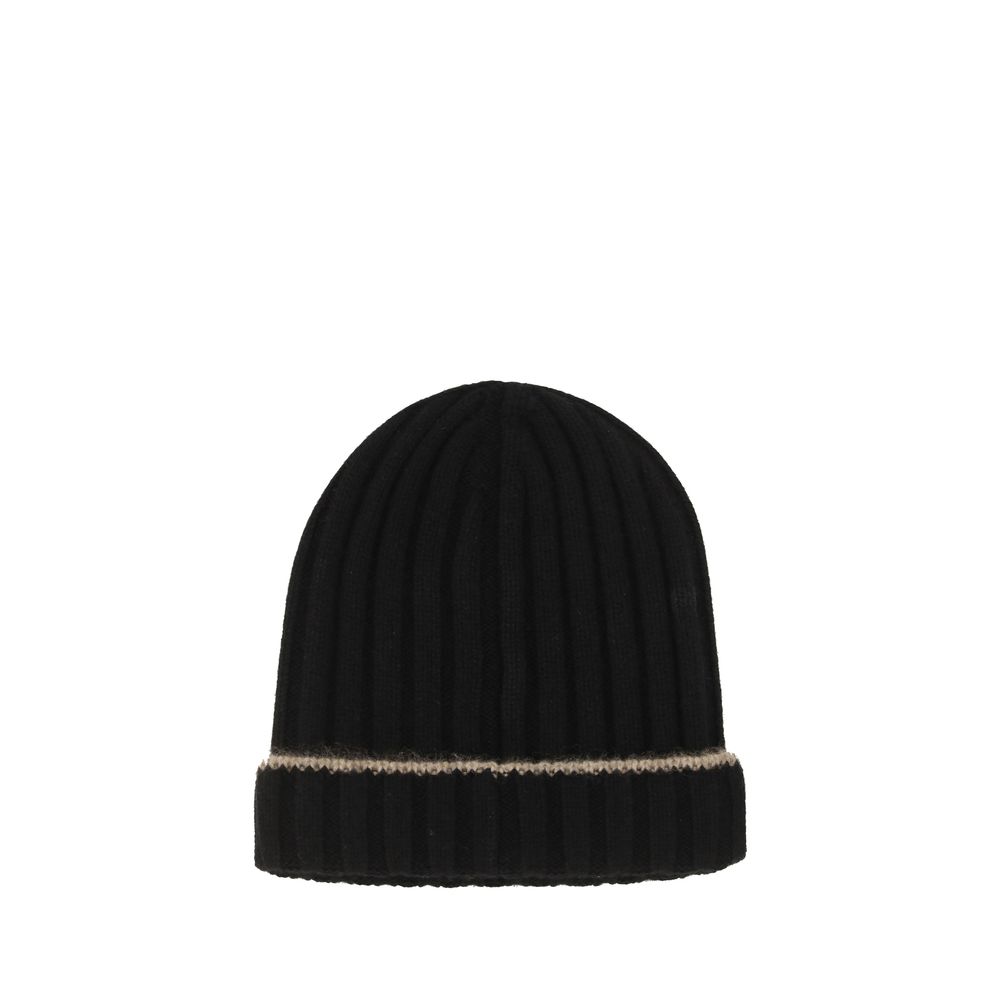 Brunello Cucinelli Black Cashmere Beanie - Elegant Winter Accessory