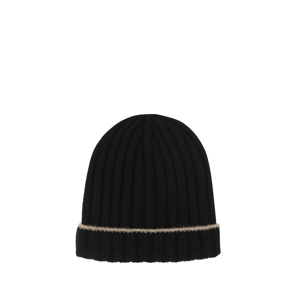 Brunello Cucinelli Black Cashmere Beanie - Elegant Winter Accessory