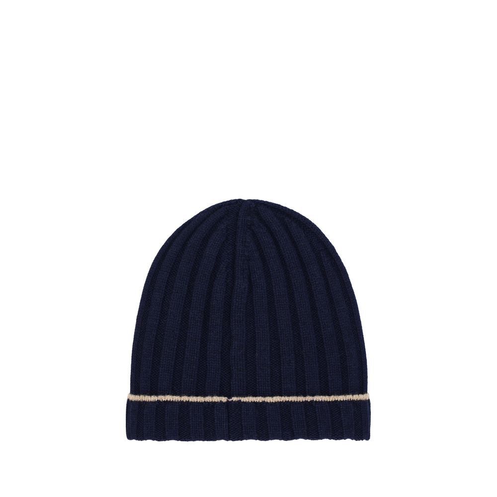 Brunello Cucinelli Blue Cashmere Beanie - Luxurious Winter Accessory