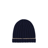 Brunello Cucinelli Blue Cashmere Beanie - Luxurious Winter Accessory