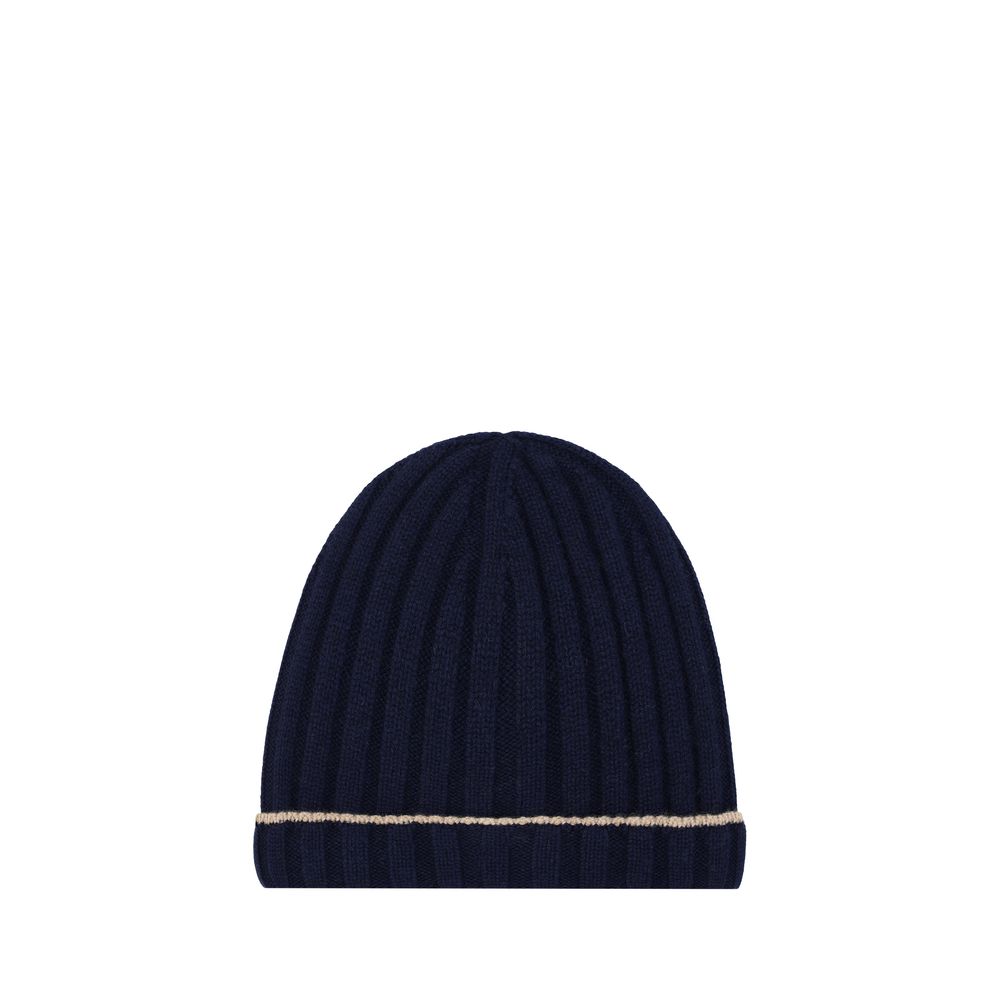 Brunello Cucinelli Blue Cashmere Beanie - Luxurious Winter Accessory