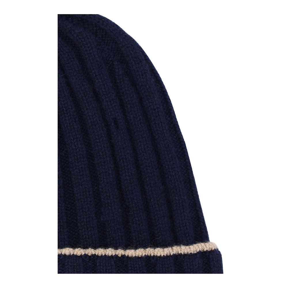 Brunello Cucinelli Blue Cashmere Beanie - Luxurious Winter Accessory