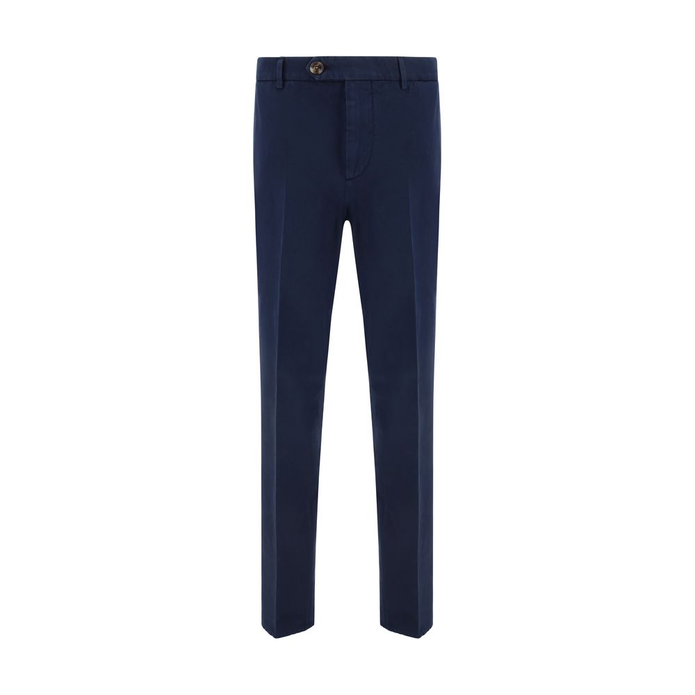 Brunello Cucinelli Blue Cotton Casual Pants for Men