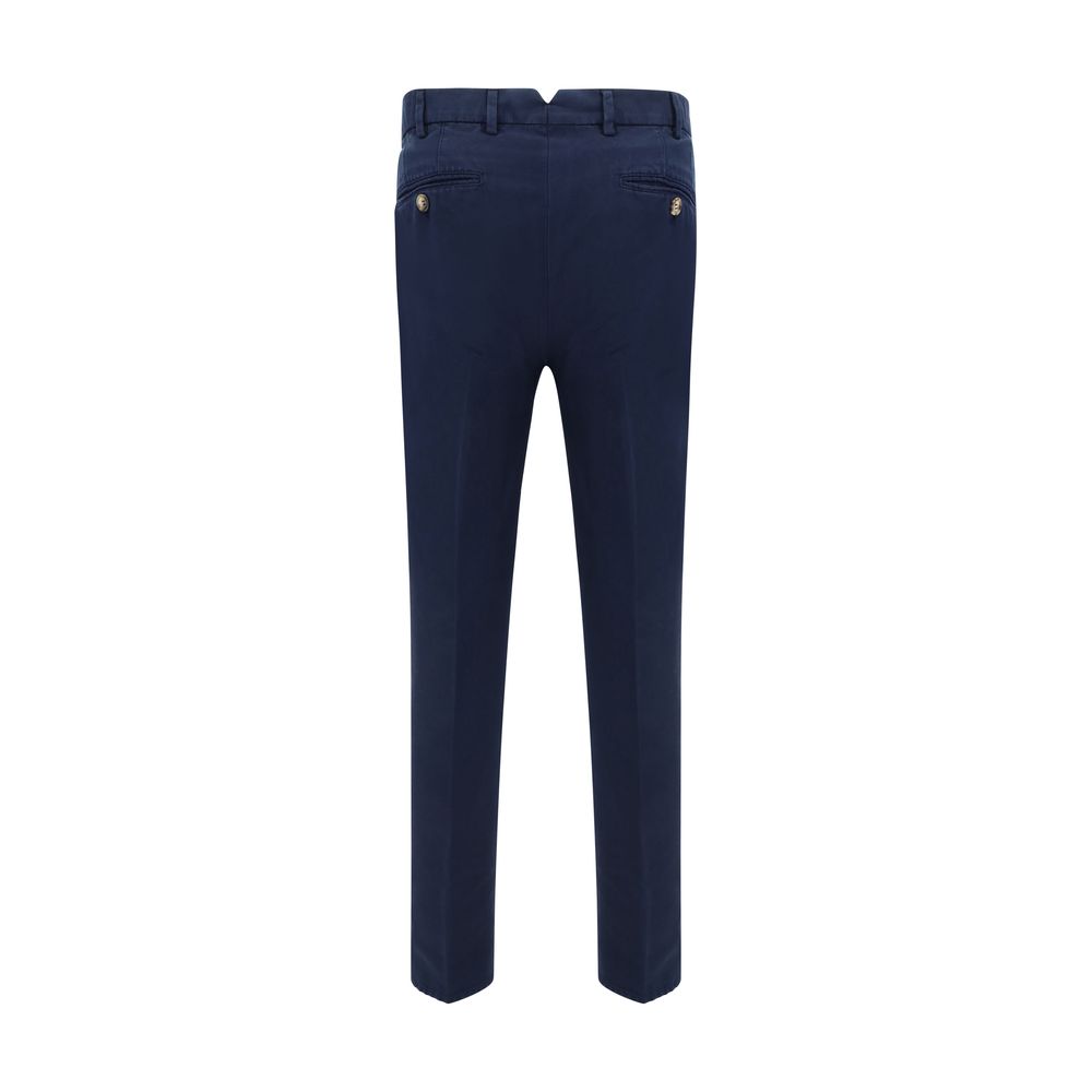 Brunello Cucinelli Blue Cotton Casual Pants for Men