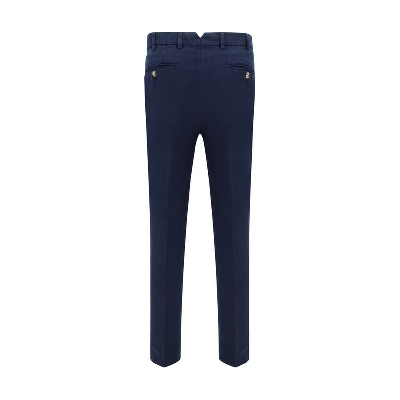 Brunello Cucinelli Blue Cotton Casual Pants for Men