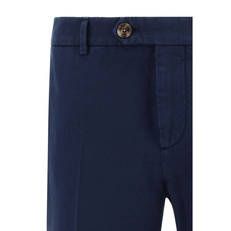 Brunello Cucinelli Blue Cotton Casual Pants for Men