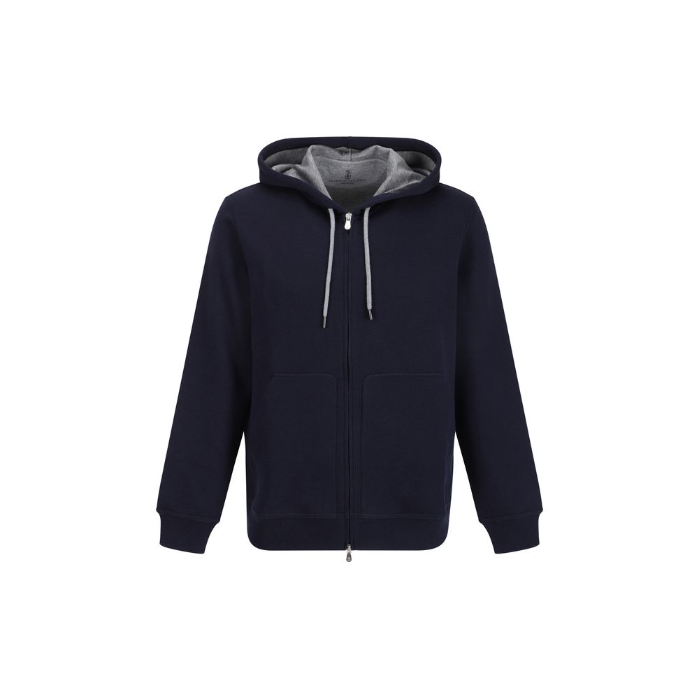 Brunello Cucinelli Blue Cotton Sweatshirt for Men