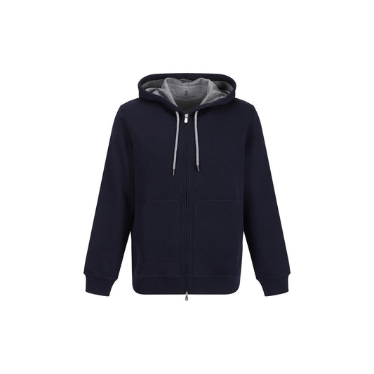 Brunello Cucinelli Blue Cotton Sweatshirt for Men
