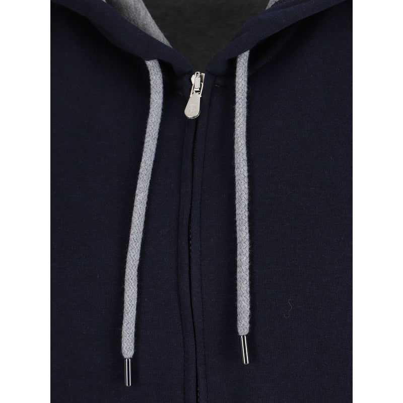 Brunello Cucinelli Blue Cotton Sweatshirt for Men