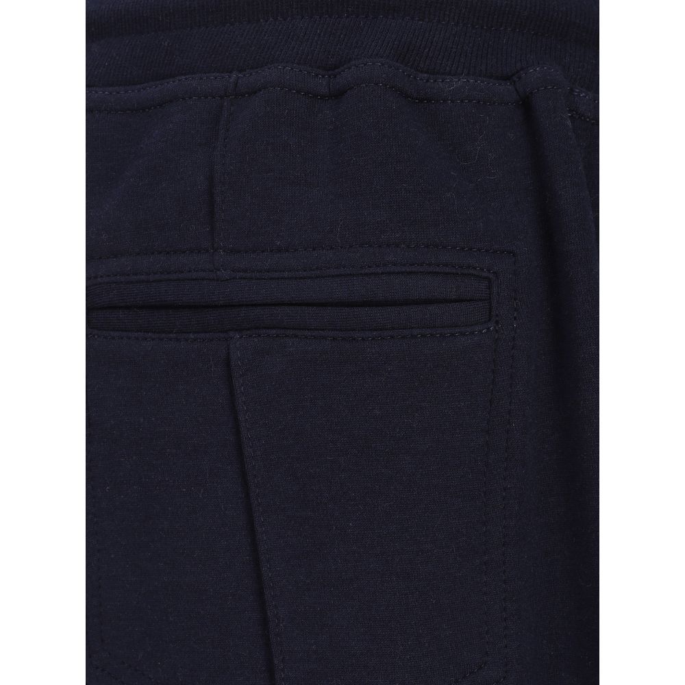 Brunello Cucinelli Blue Cotton Joggers for Men