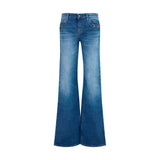 Gucci Blue Cotton Flared Jeans with Horsebit Detail