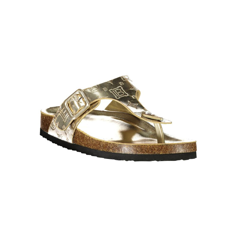 Laura Biagiotti Gold Poliuretano Women's Slide Sandals