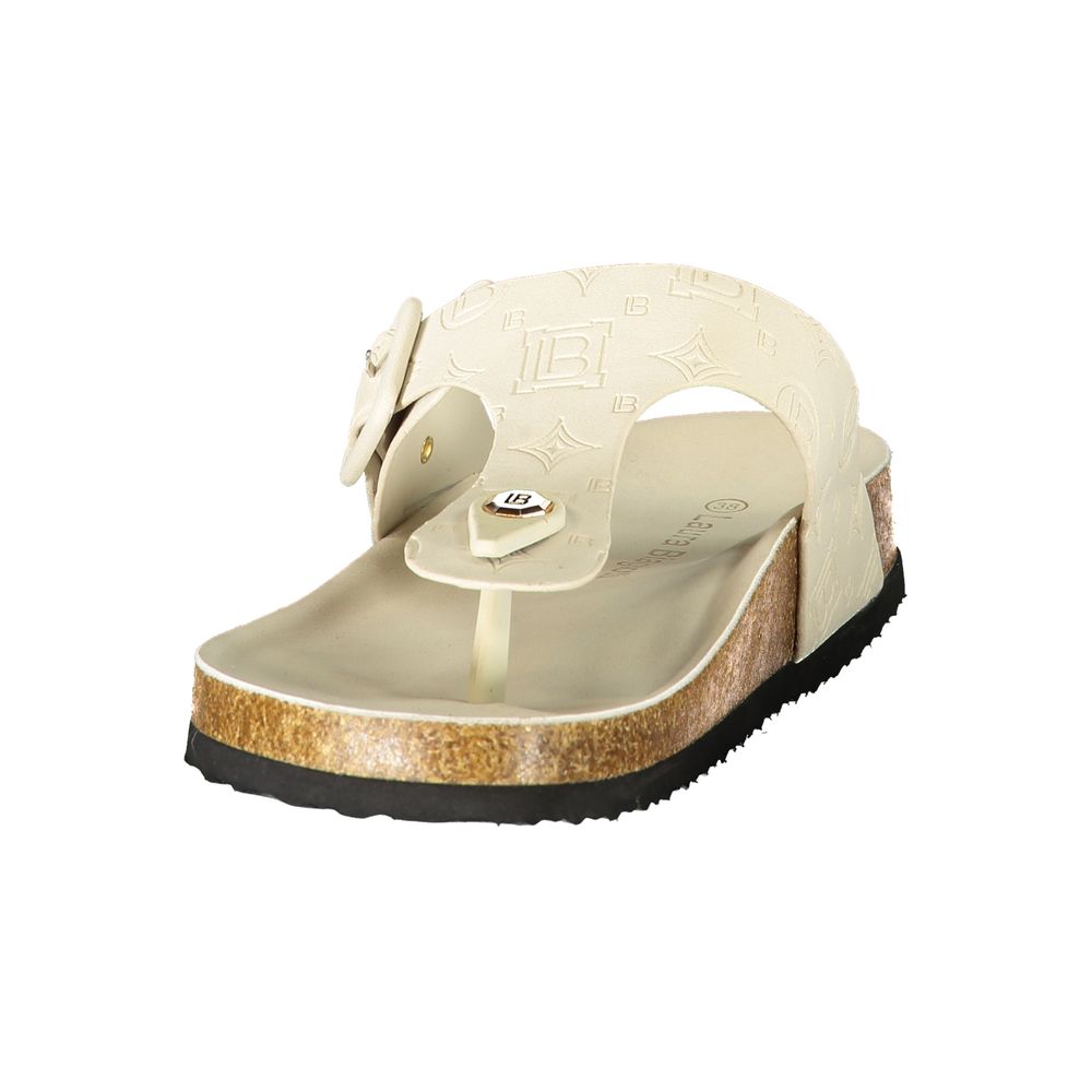 Laura Biagiotti Bianco Poliuretano Donna Ciabatta - Élégance Effortless
