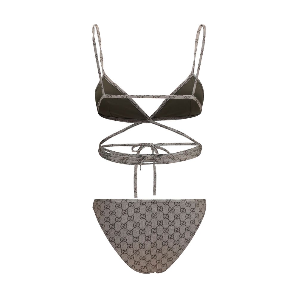 Gucci Beige Polyester Bikini - Iconic GG Print