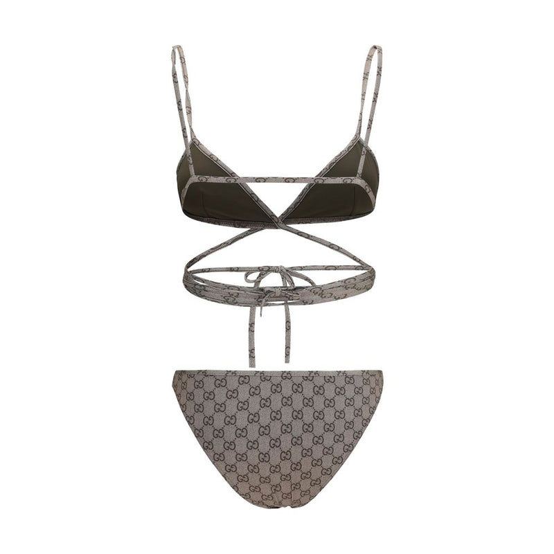 Gucci Beige Polyester Bikini - Iconic GG Print