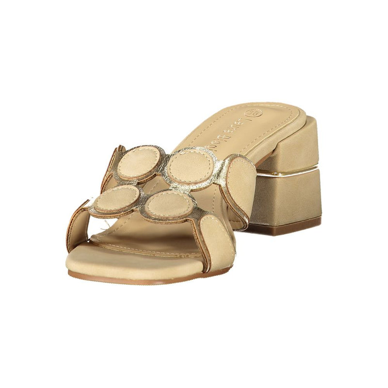 Laura Biagiotti Beige Polyurethane Women's Sandal - LA-46133