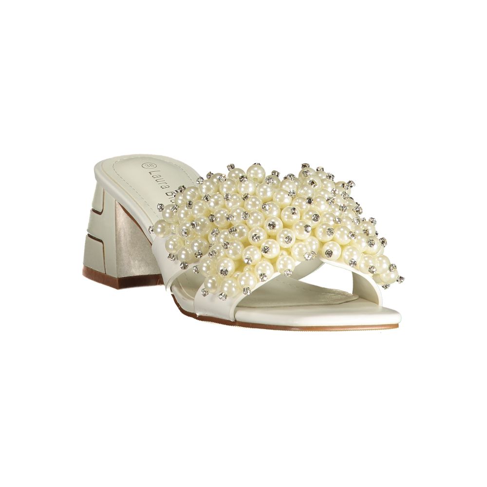 Sandales Laura Biagiotti Bianco Poliuretano pour Femme - Élégantes et Confortables