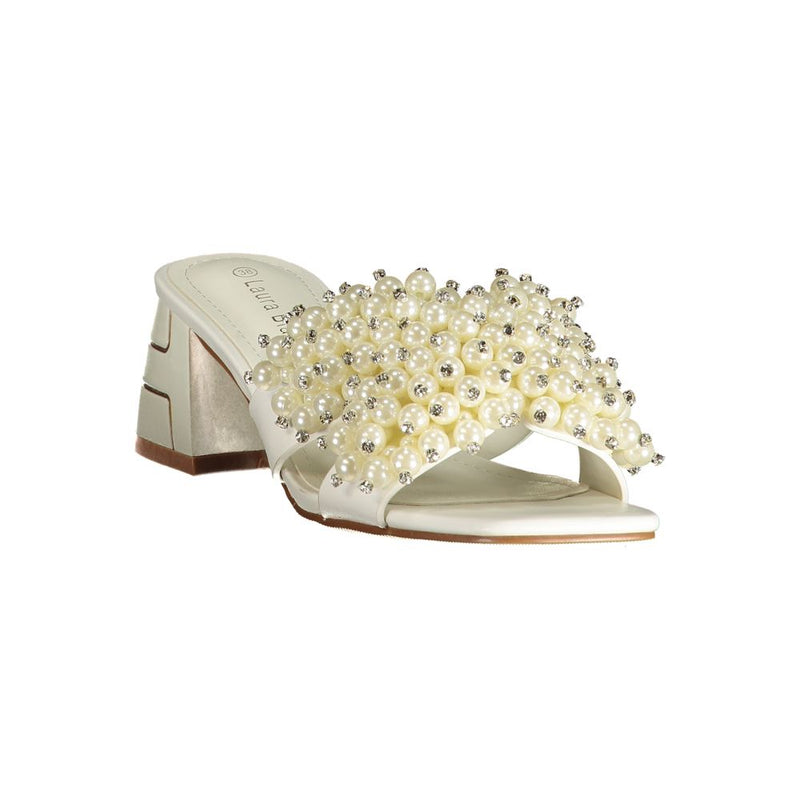 Sandales Laura Biagiotti Bianco Poliuretano pour Femme - Élégantes et Confortables
