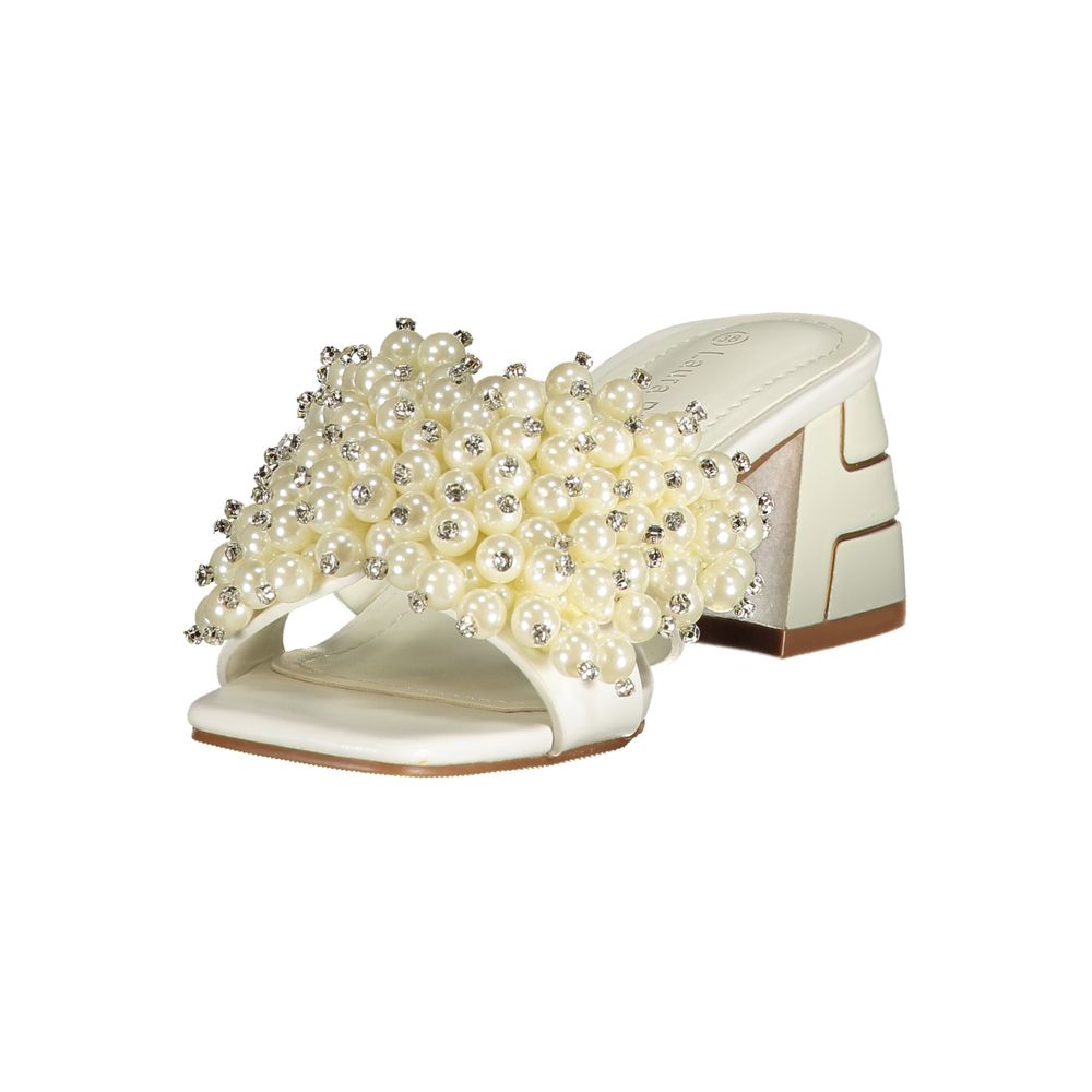 Sandales Laura Biagiotti Bianco Poliuretano pour Femme - Élégantes et Confortables