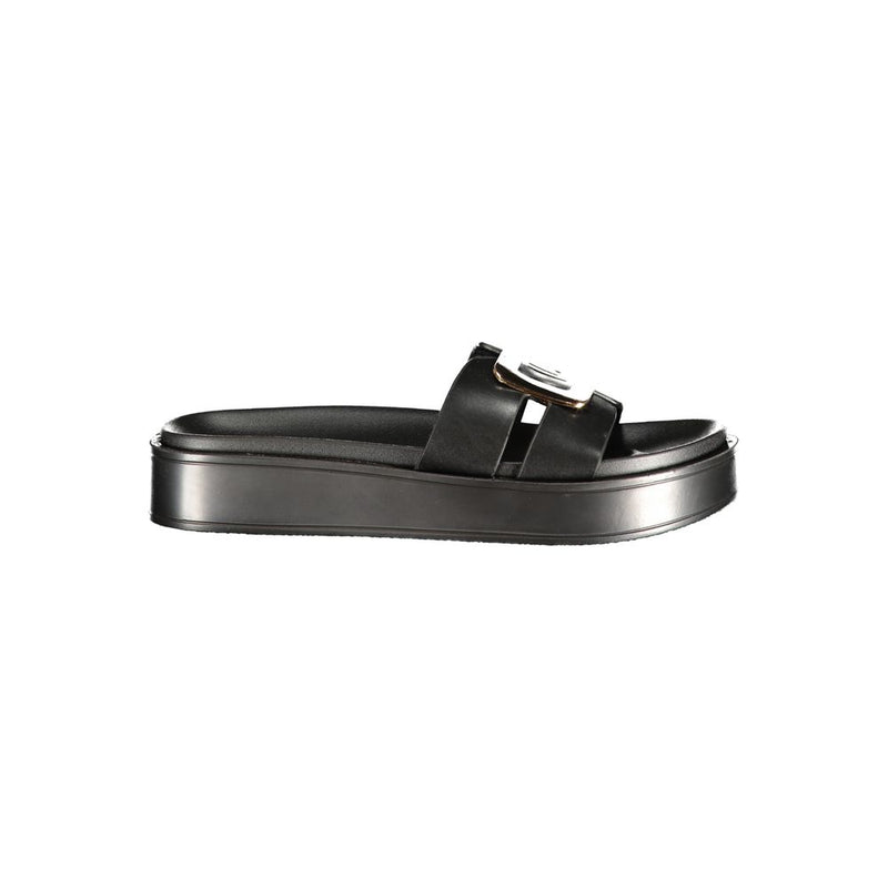 Laura Biagiotti Nero Polyurethane Women's Sandal - Elegant Comfort