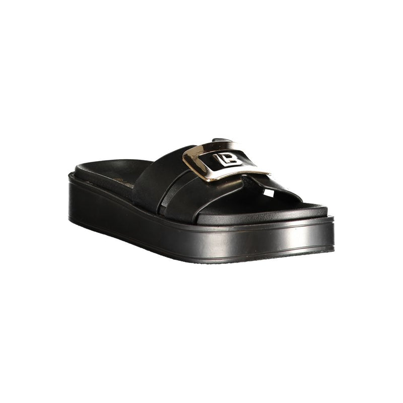 Laura Biagiotti Nero Polyurethane Women's Sandal - Elegant Comfort