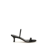 The Row Black Calf Leather Bos Taurus Strap-On Sandals
