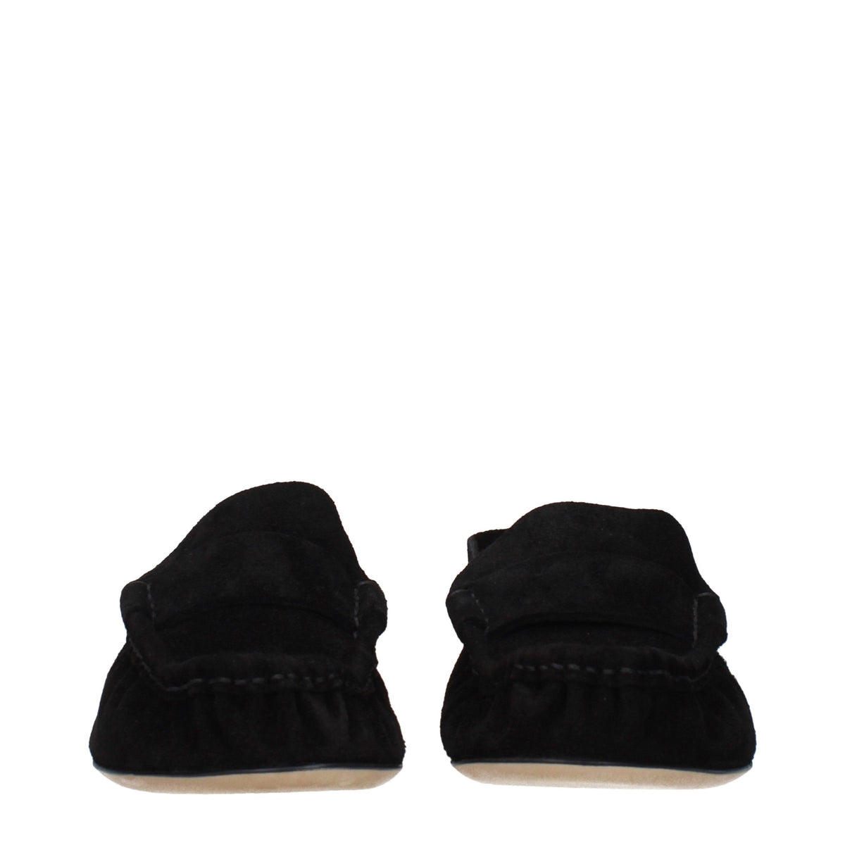 The Row Black Leather Slip-On Loafers for Women