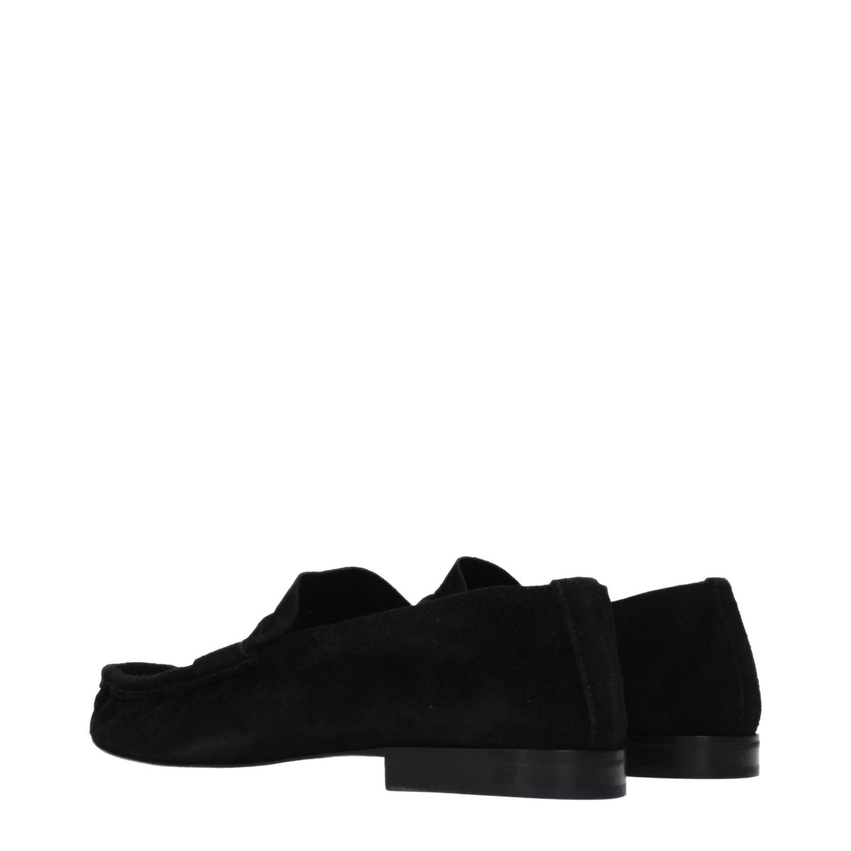 The Row Black Leather Slip-On Loafers for Women