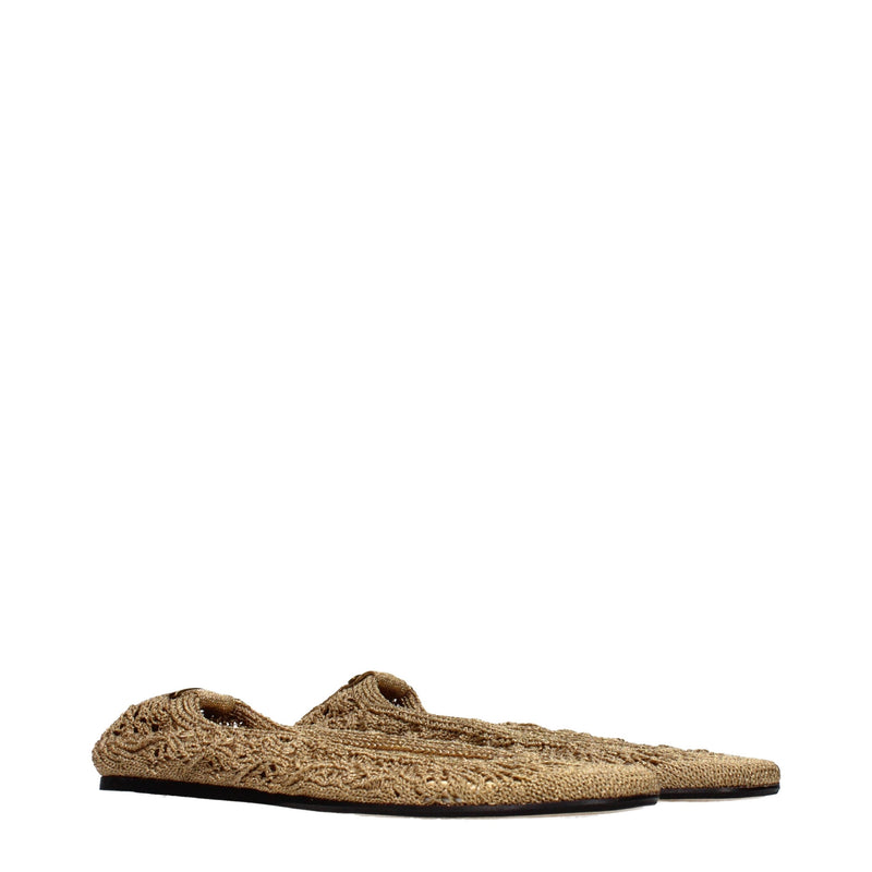 Isabel Marant Gold Fabric Ballet Flats for Women
