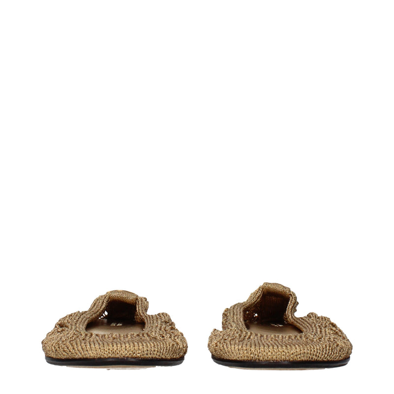 Isabel Marant Gold Fabric Ballet Flats for Women