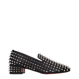Christian Louboutin Black Leather Slip-On Loafers for Women