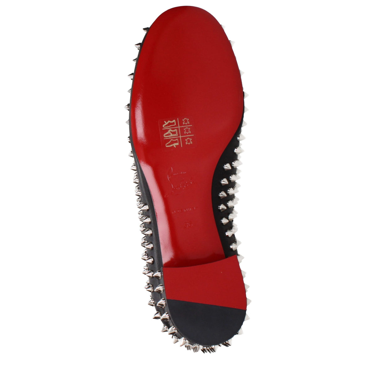 Christian Louboutin Black Leather Slip-On Loafers for Women