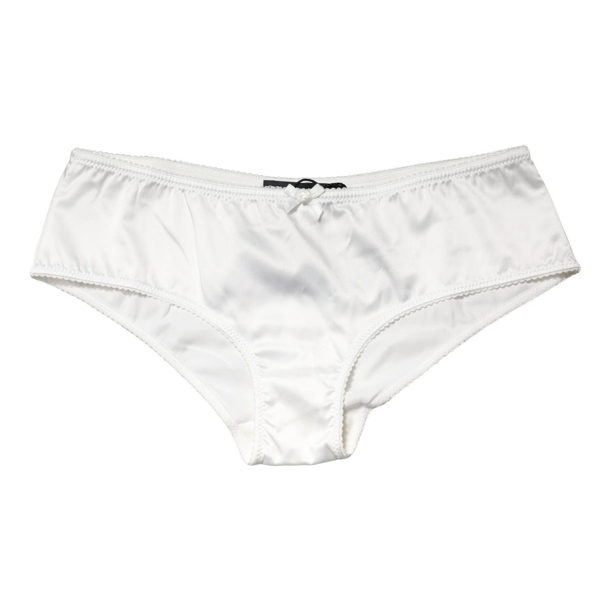 Dolce & Gabbana White Silk Stretch Mid Waist Brief Panty