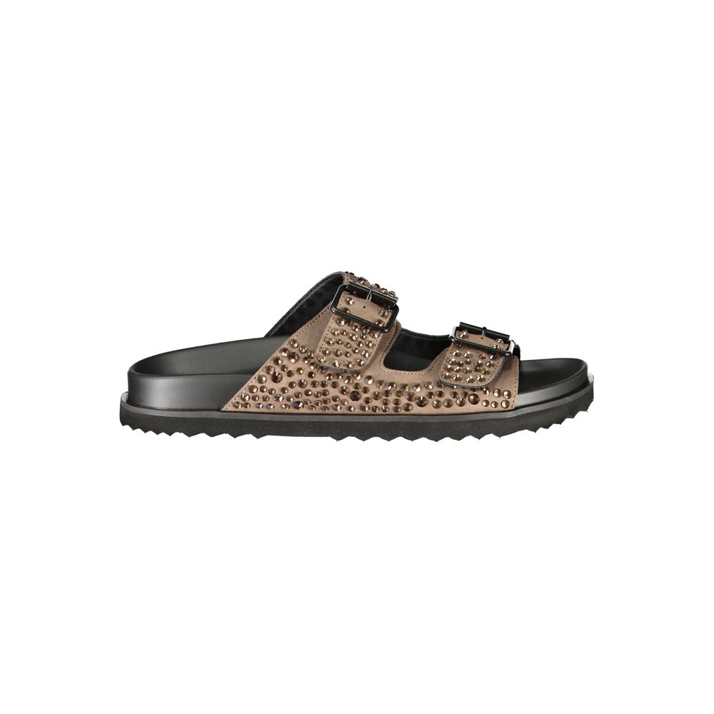 Laura Biagiotti Brown Polyurethane Women's Slipper - Chic Elegance