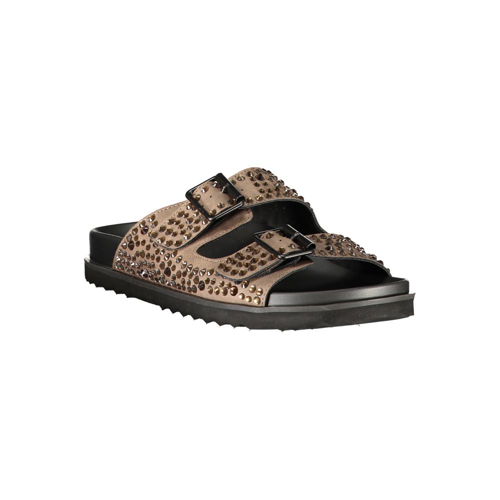 Laura Biagiotti Brown Polyurethane Women's Slipper - Chic Elegance