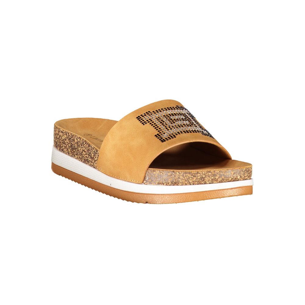Laura Biagiotti Brown Polyurethane Women's Slipper