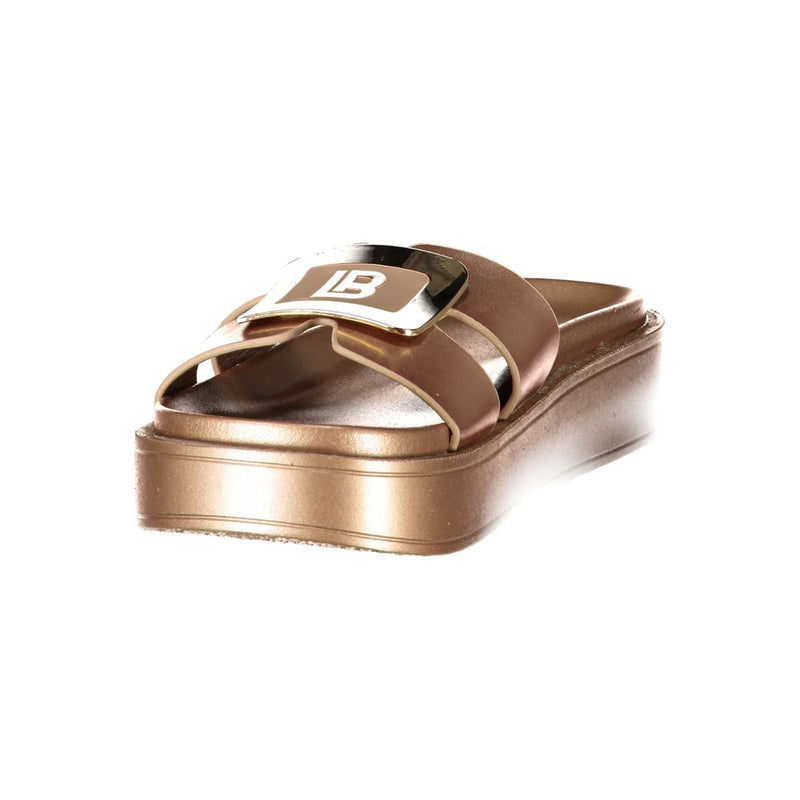 Laura Biagiotti Bronze Polyurethane Women's Sandal - Stylish Comfort
