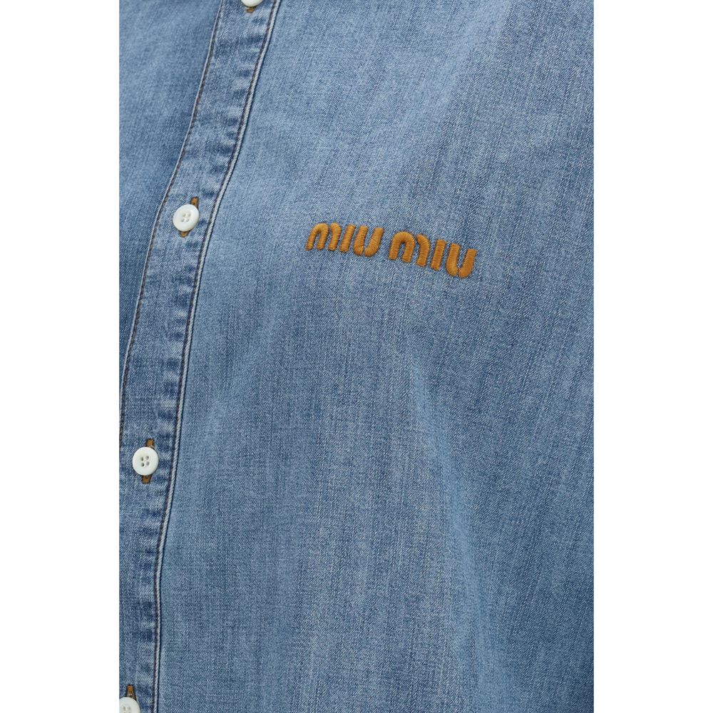 Miu Miu Blue Chambray Denim Shirt for Women