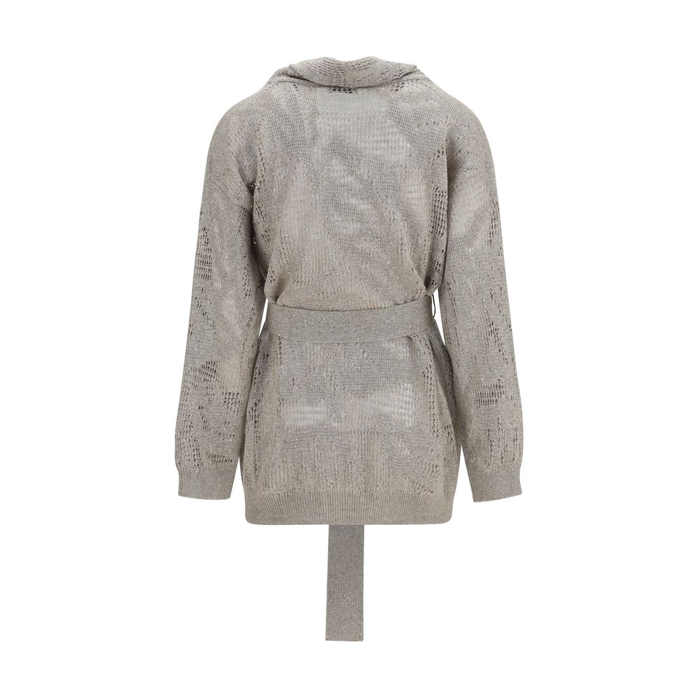 Brunello Cucinelli Beige Linen Cardigan for Women