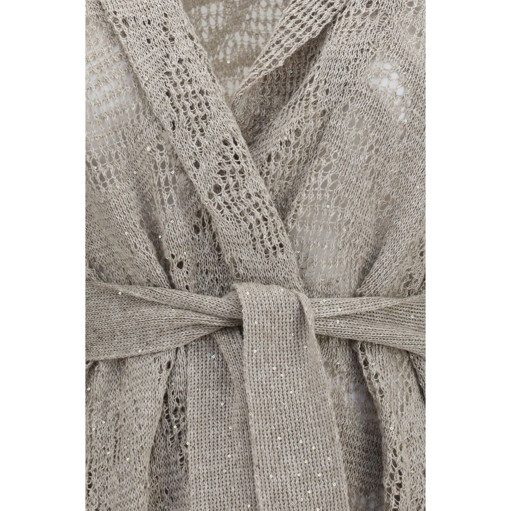 Brunello Cucinelli Beige Linen Cardigan for Women