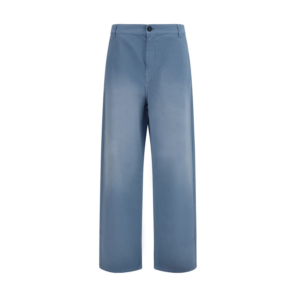 Miu Miu Blue Cotton Casual Pants for Women