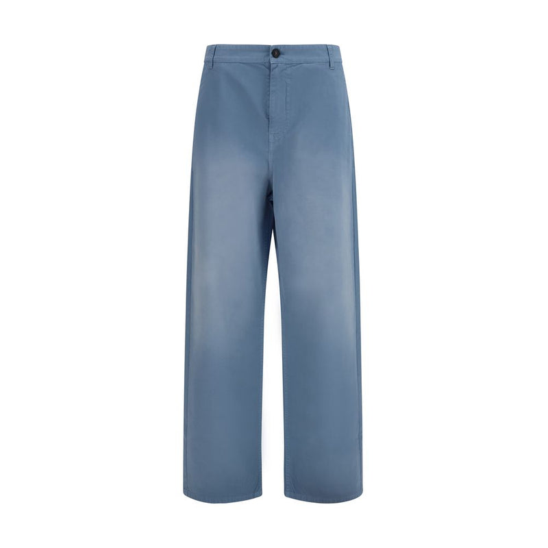 Miu Miu Blue Cotton Casual Pants for Women