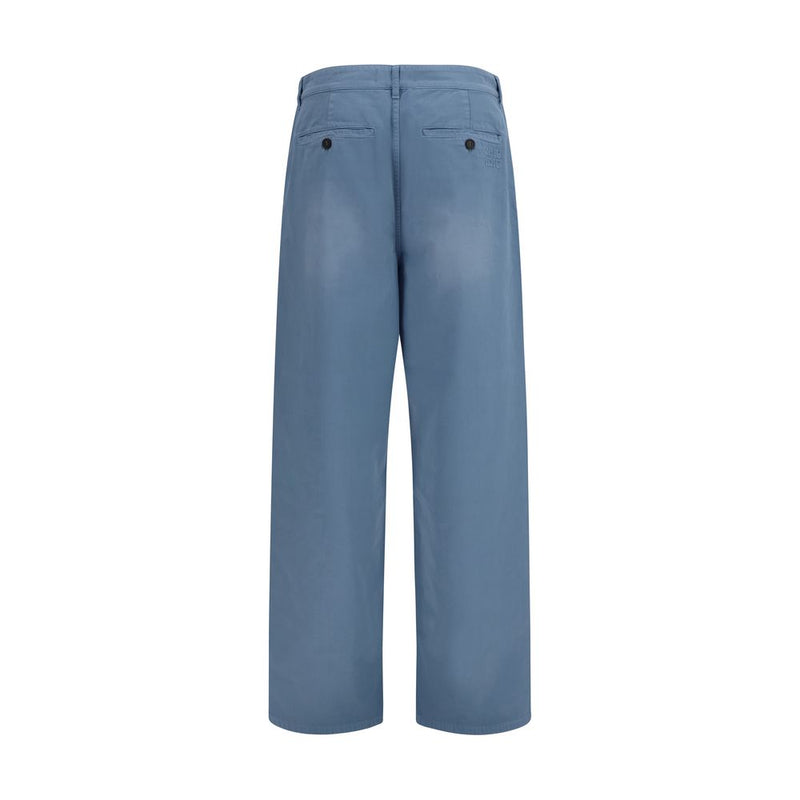Miu Miu Blue Cotton Casual Pants for Women