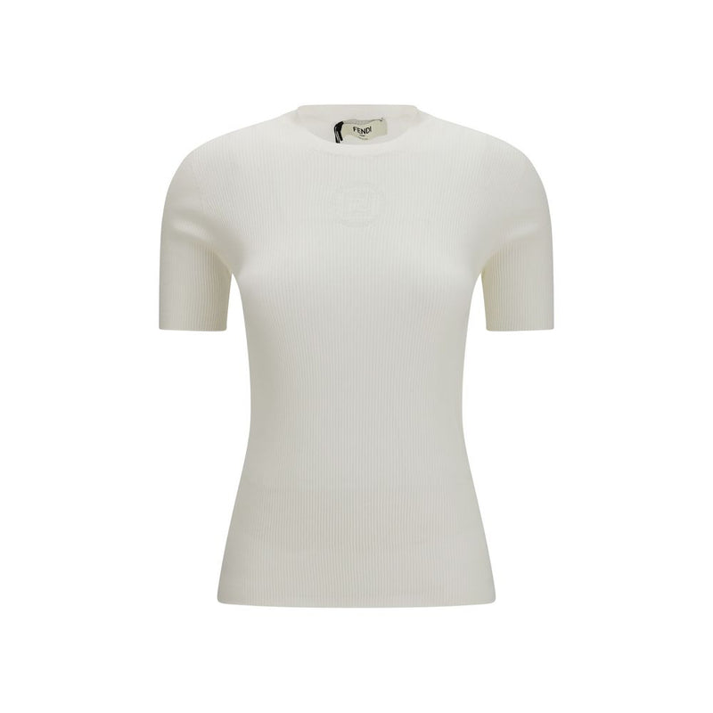 Fendi White Cotton Sweatshirt - Women's Regular Fit