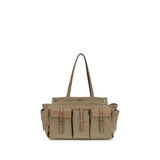 Prada Bicolor Cotton Shoulder Bag - Route Tote