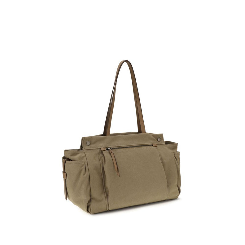 Prada Bicolor Cotton Shoulder Bag - Route Tote